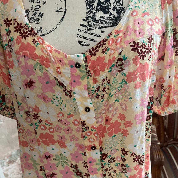 FREE PEOPLE CALLIE FLORAL TUNIC MINI DRESS MEDIUM - Picture 5 of 7